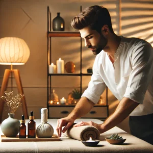 Preparing oil for tantra massage
